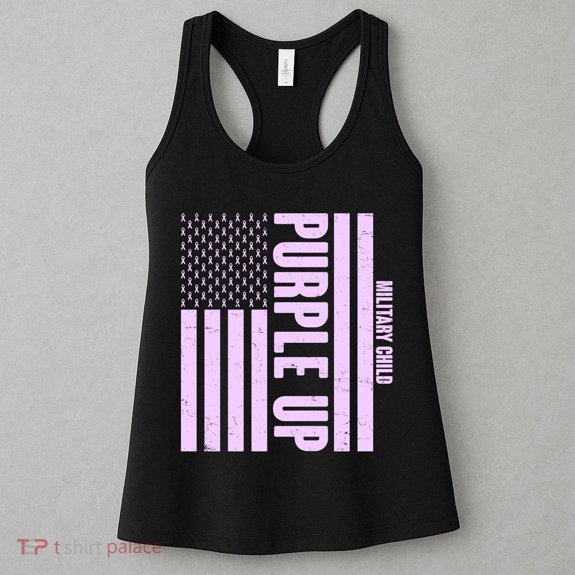 Cool Purple USA American Flag Women's Tank Top