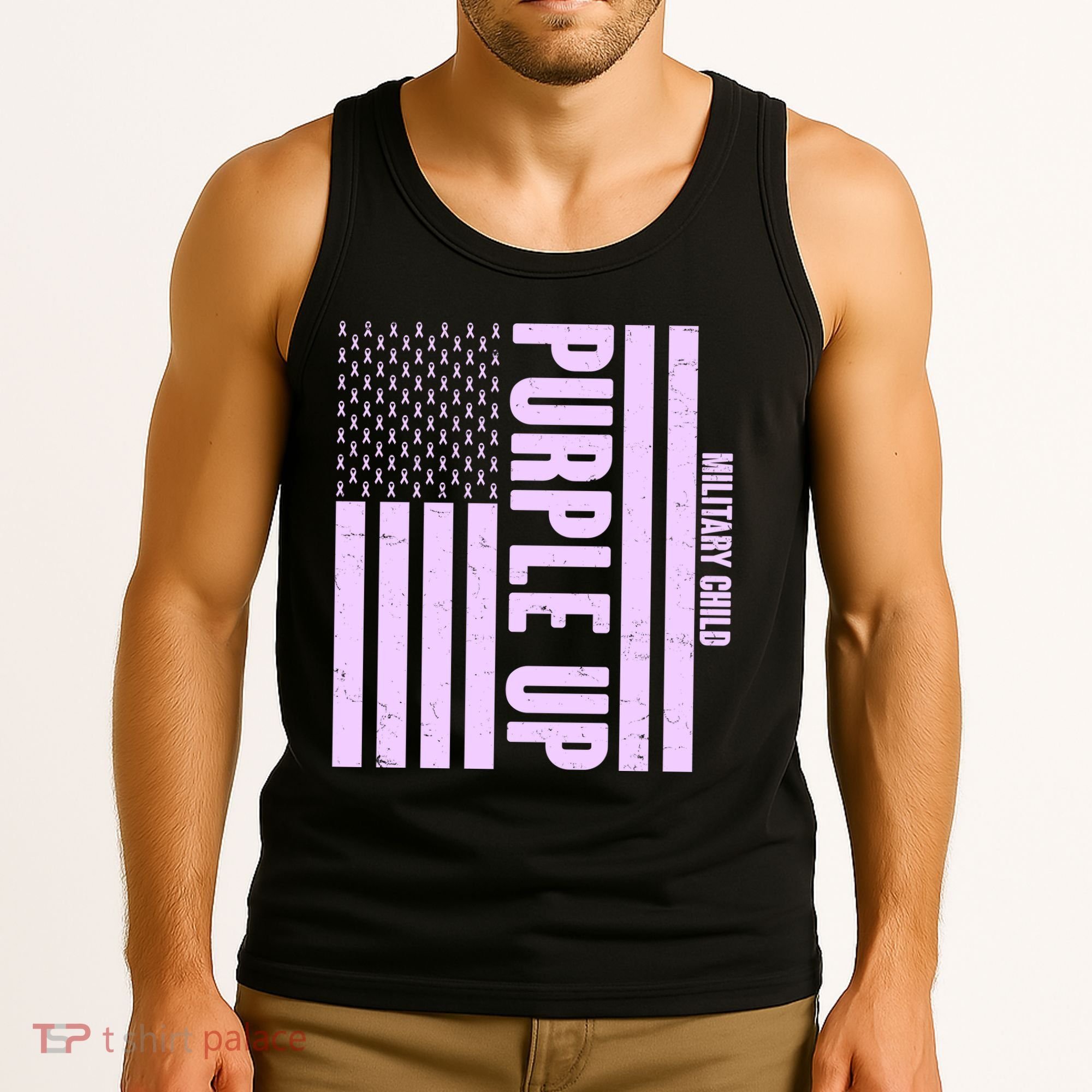 Cool Purple USA American Flag Tank Top
