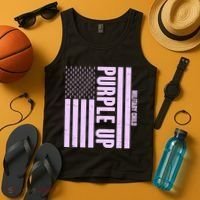 Cool Purple USA American Flag Tank Top thumb 4