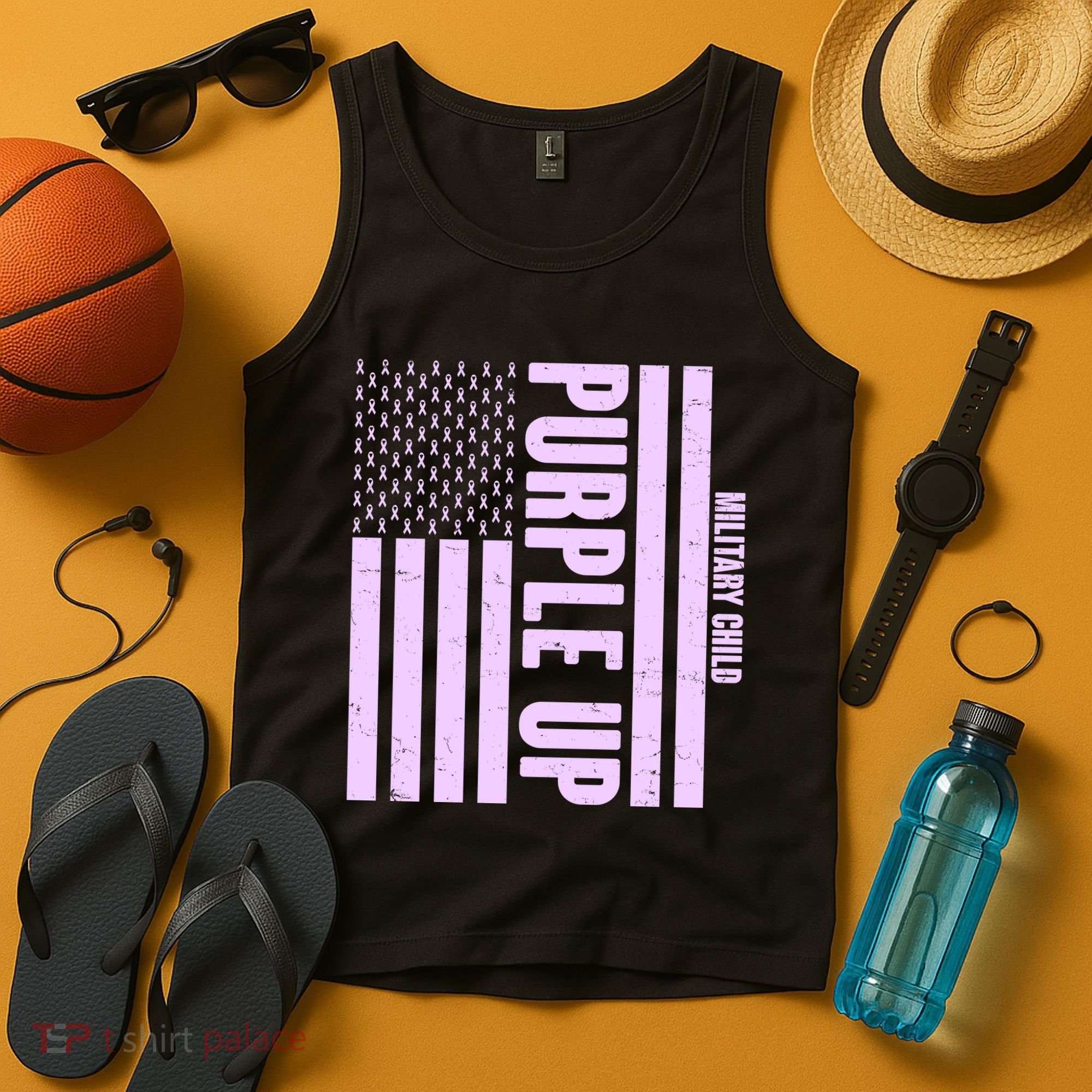 Cool Purple USA American Flag Tank Top
