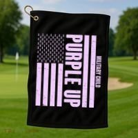 Cool Purple USA American Flag Golf Towel thumb 1