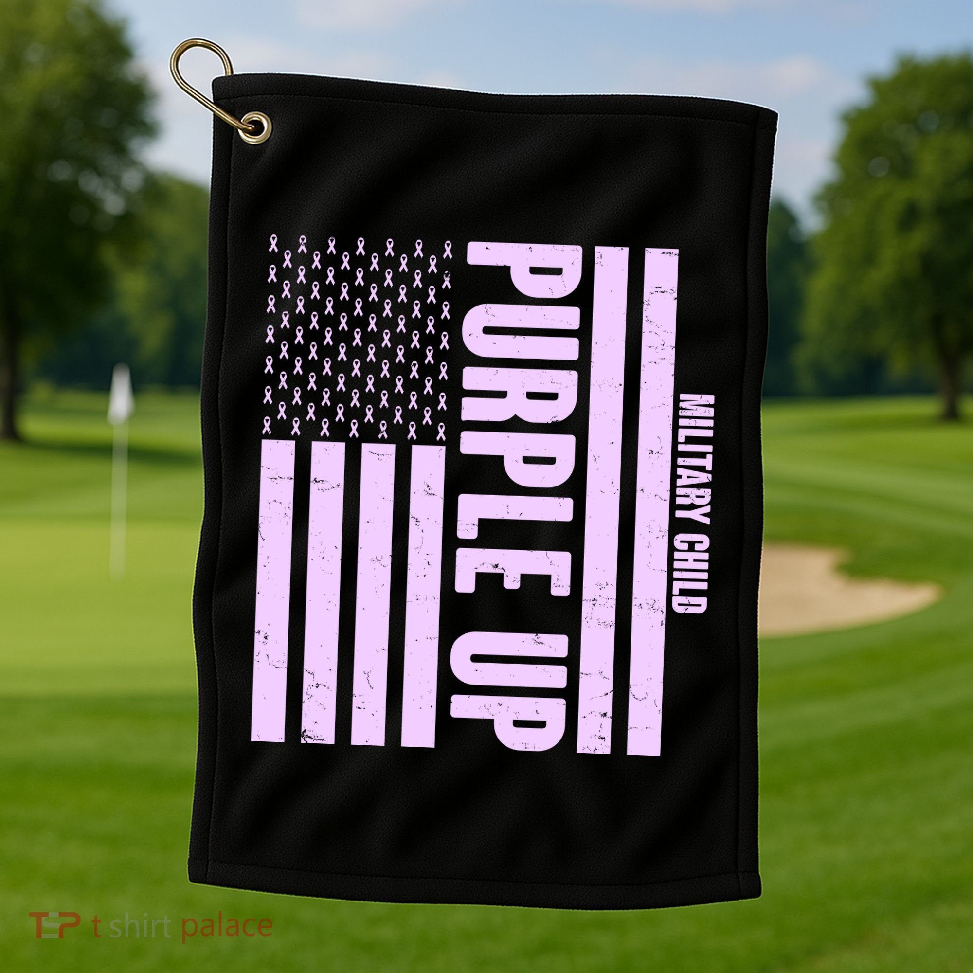 Cool Purple USA American Flag Golf Towel