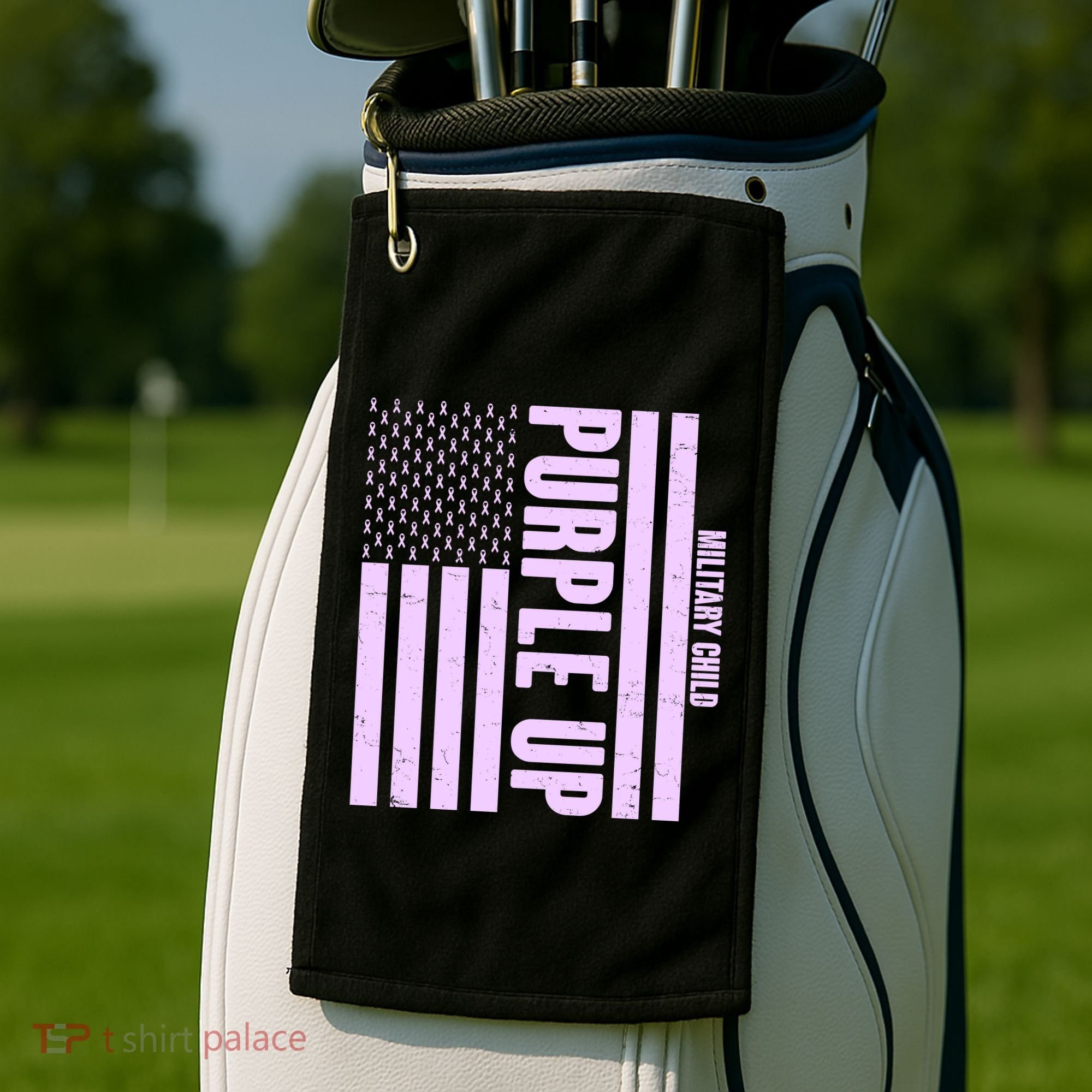 Cool Purple USA American Flag Golf Towel