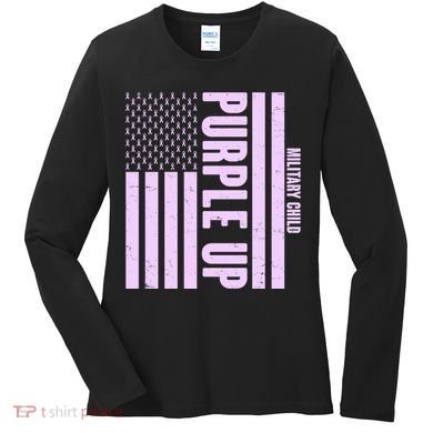 Cool Purple USA American Flag Women's Long Sleeve Shirt