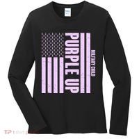 Cool Purple USA American Flag Women's Long Sleeve Shirt thumb 0