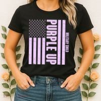 Cool Purple USA American Flag Women's T-Shirt thumb 2