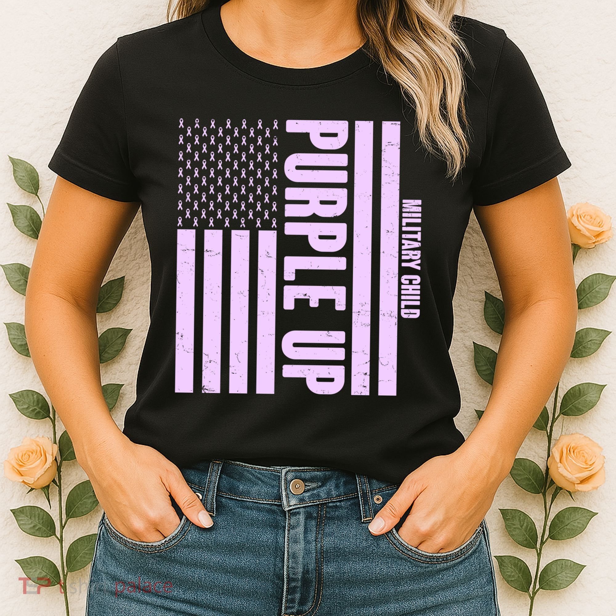 Cool Purple USA American Flag Women's T-Shirt