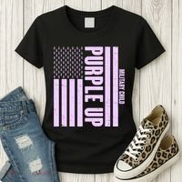 Cool Purple USA American Flag Women's T-Shirt thumb 3