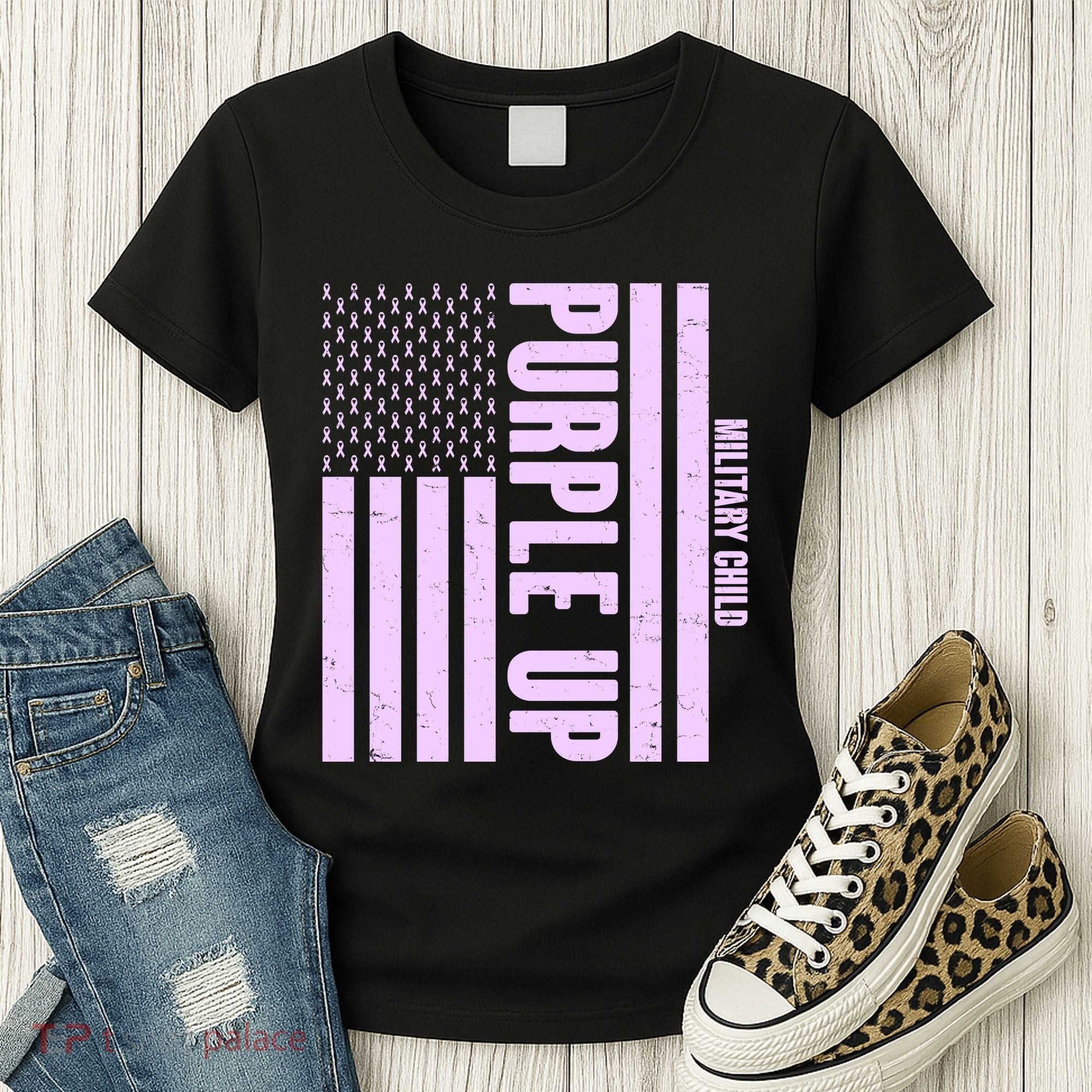 Cool Purple USA American Flag Women's T-Shirt