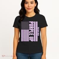 Cool Purple USA American Flag Women's T-Shirt thumb 4
