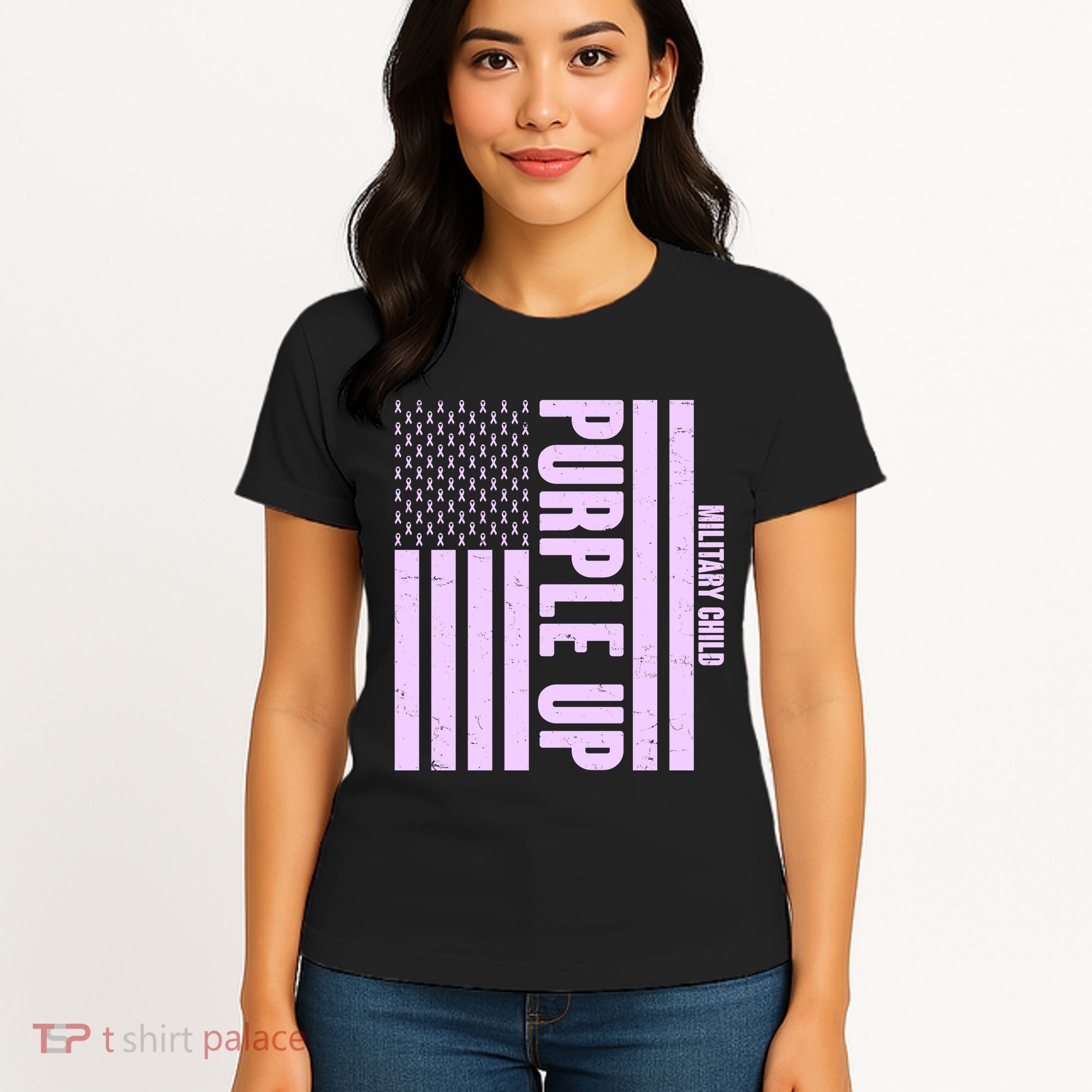 Cool Purple USA American Flag Women's T-Shirt