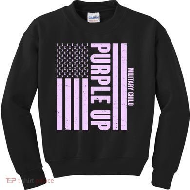 Cool Purple USA American Flag Kids Sweatshirt