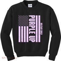Cool Purple USA American Flag Kids Sweatshirt thumb 0