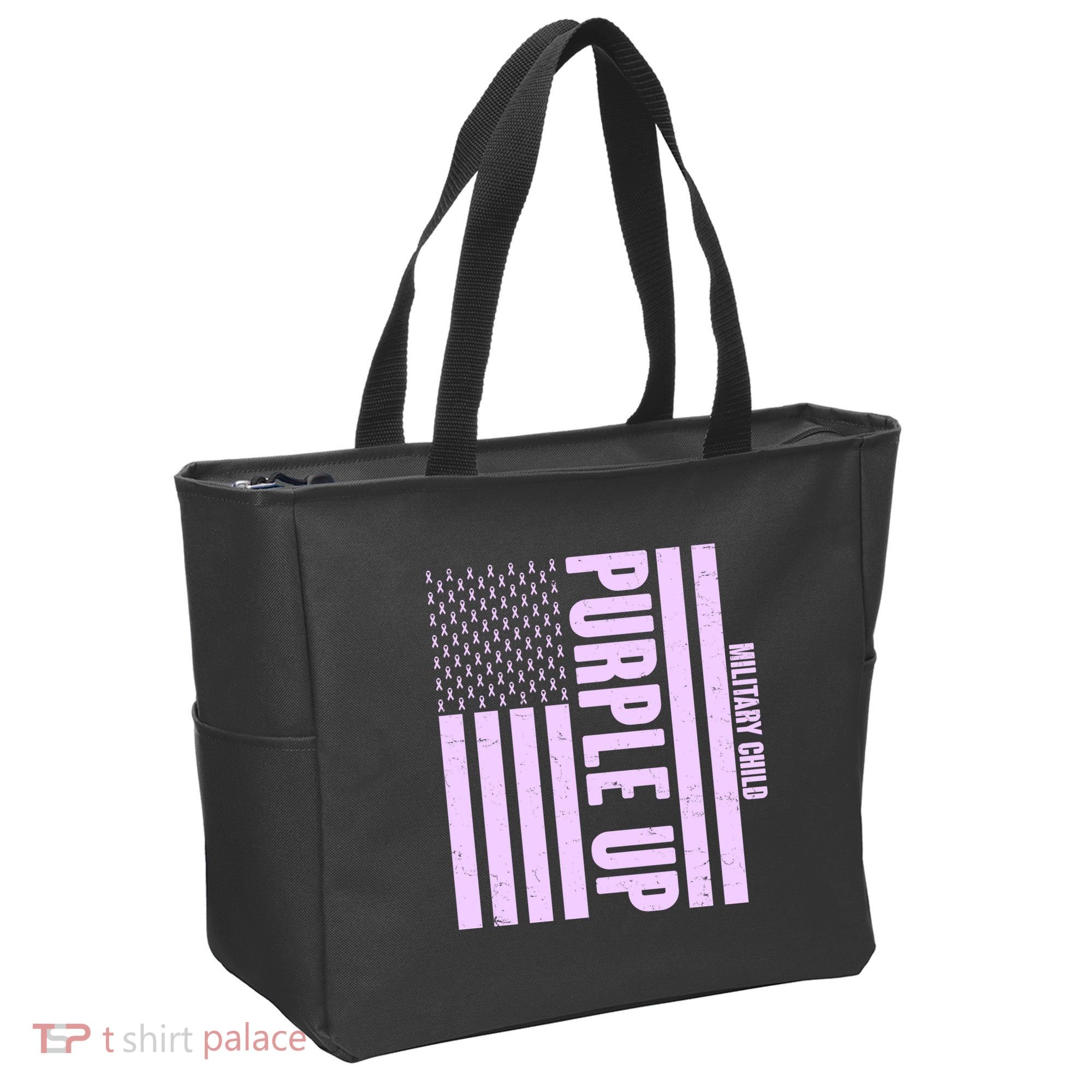 Cool Purple USA American Flag Tote Bag