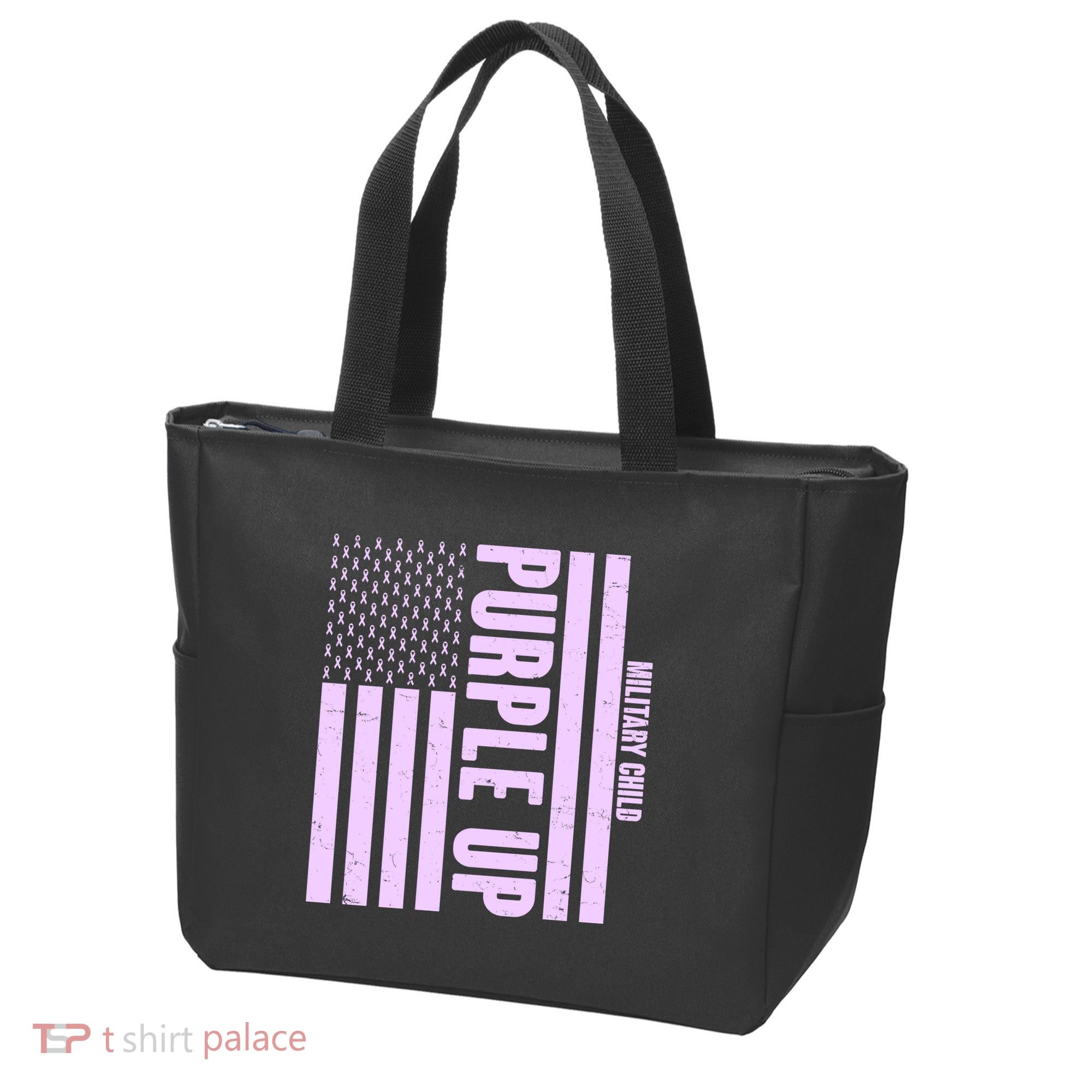 Cool Purple USA American Flag Tote Bag