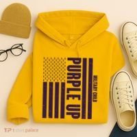 Cool Purple USA American Flag Hoodie thumb 4