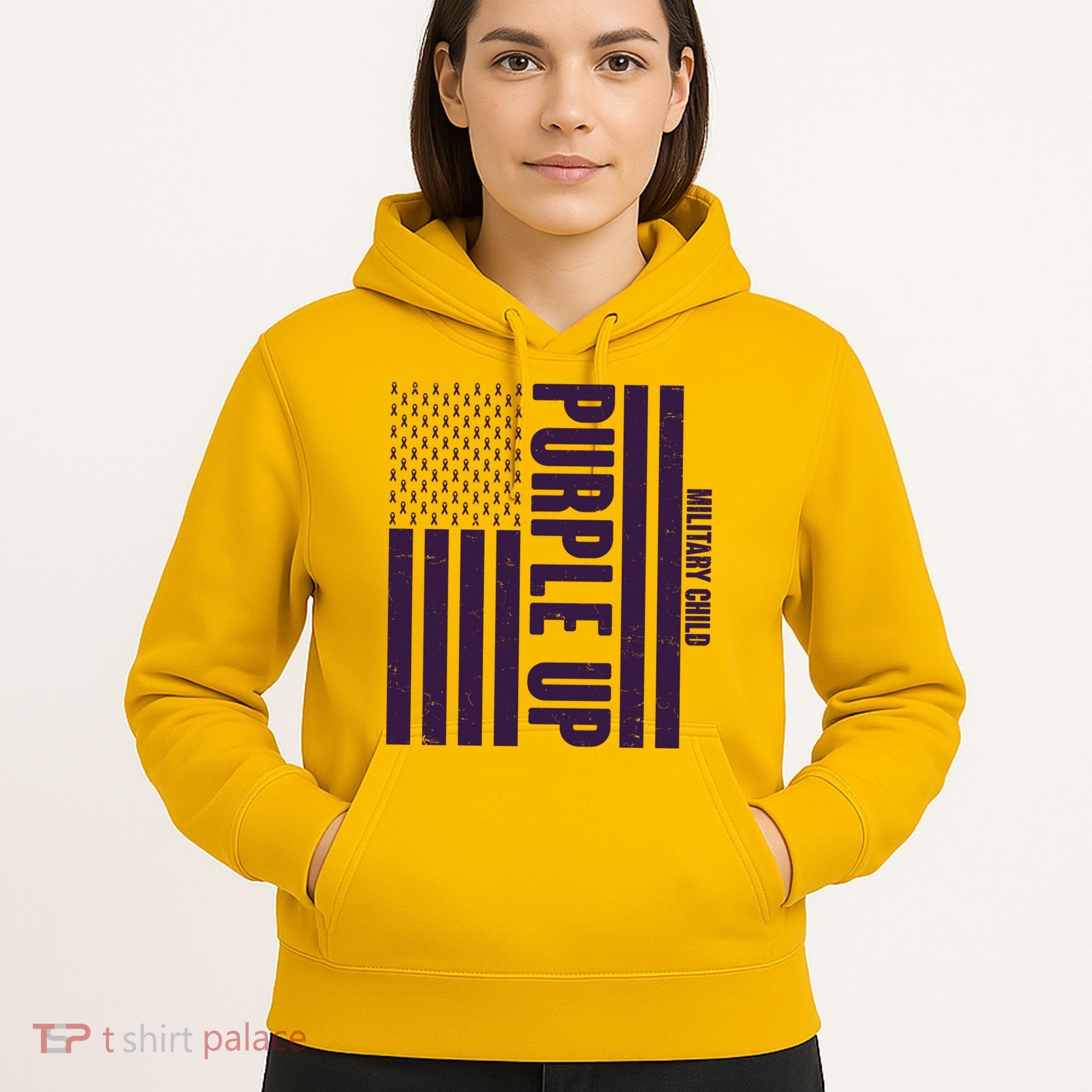 Cool Purple USA American Flag Hoodie