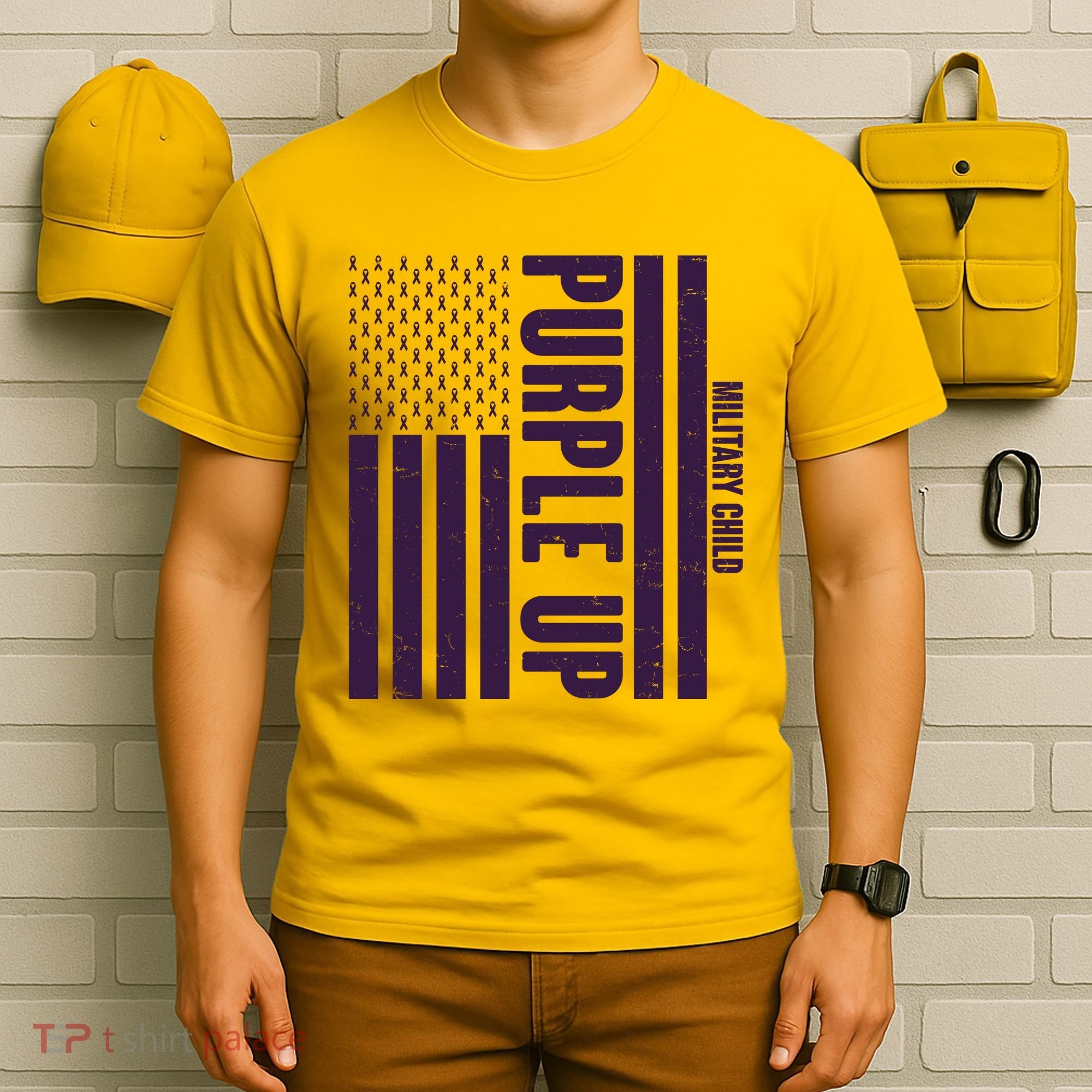 Cool Purple USA American Flag T-Shirt