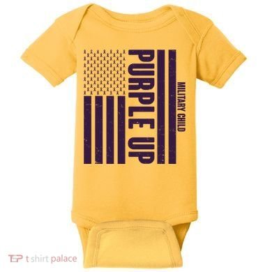Cool Purple USA American Flag Baby Bodysuit