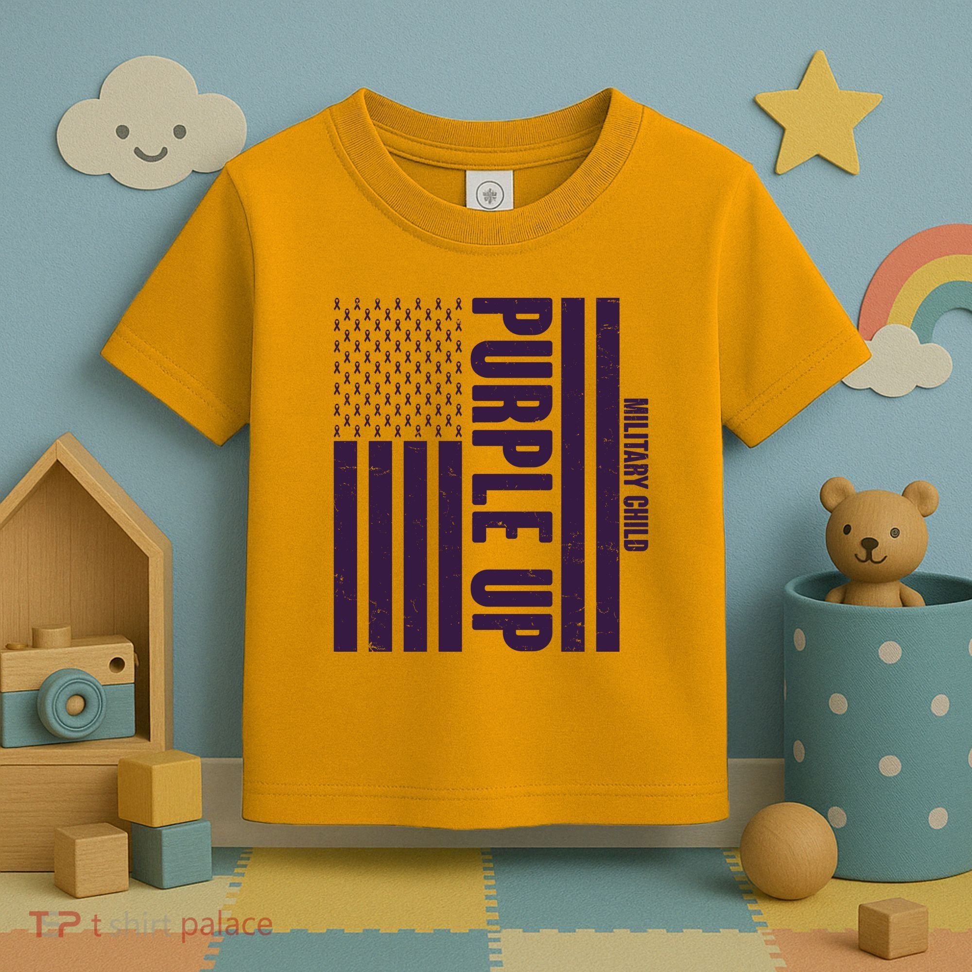 Cool Purple USA American Flag Toddler T-Shirt