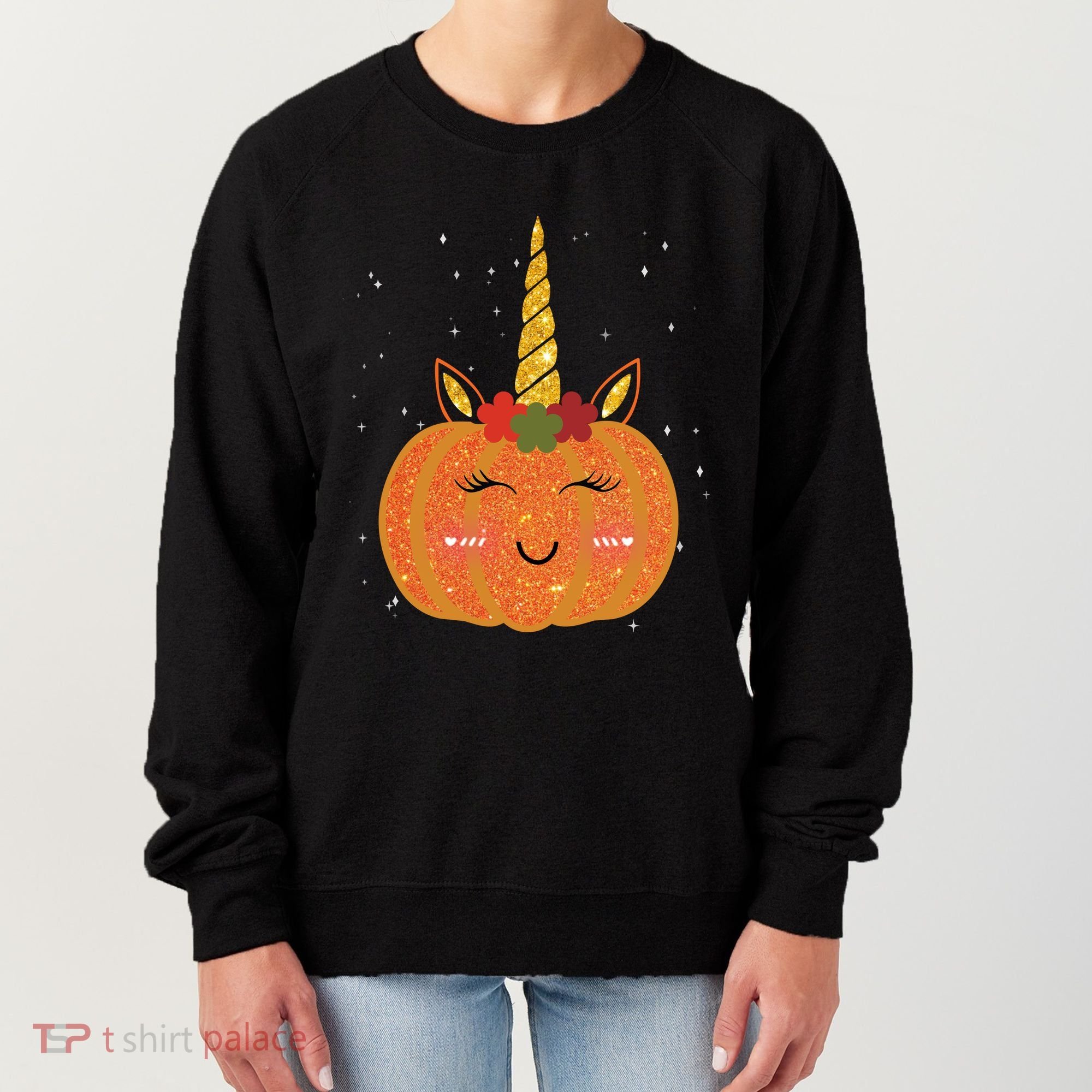 Cute Pumpkin Unicorn Halloween Women's Sweatshirt