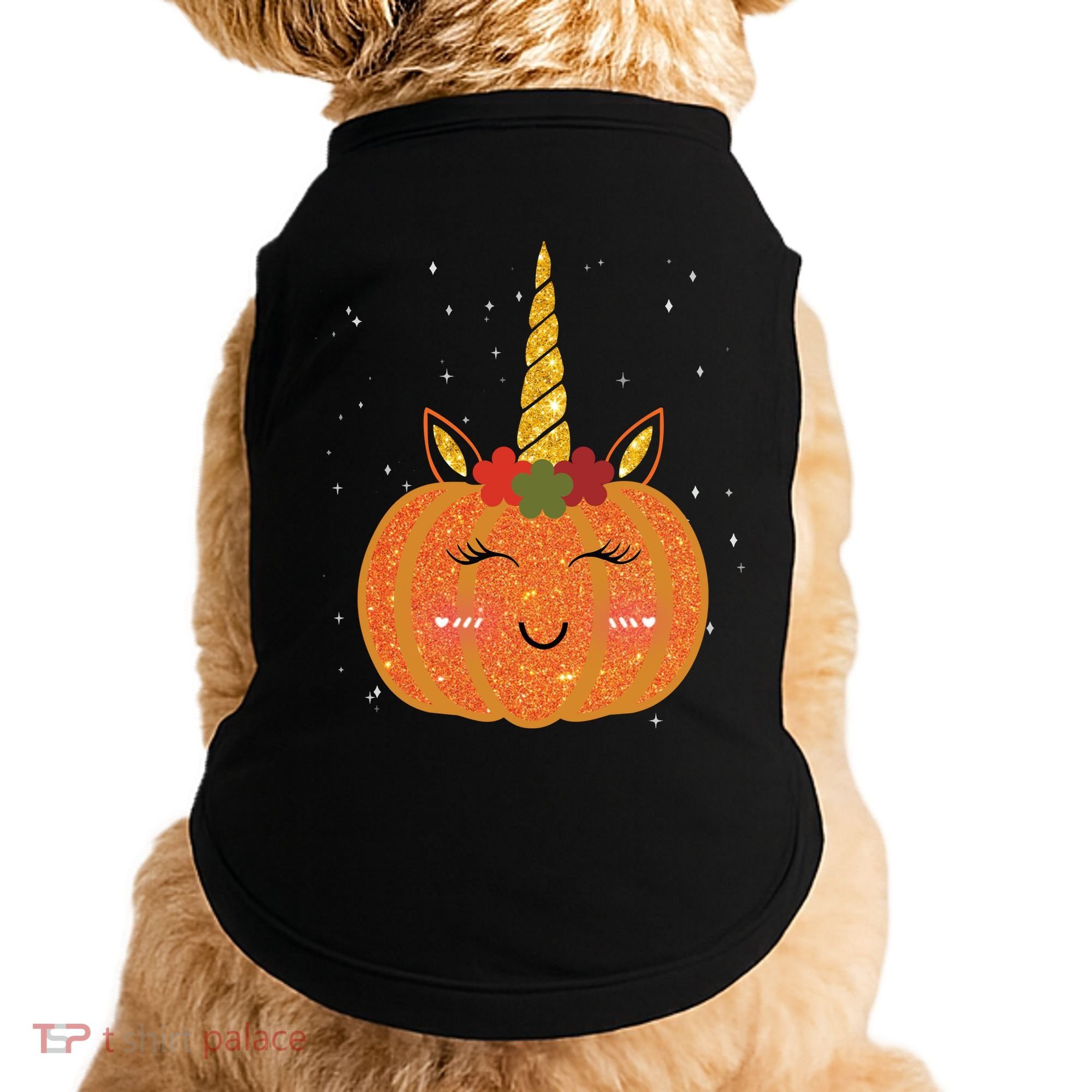 Cute Pumpkin Unicorn Halloween Doggie Tank