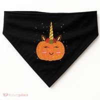 Cute Pumpkin Unicorn Halloween USA-Made Doggie Bandana thumb 0