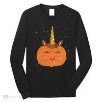 Cute Pumpkin Unicorn Halloween Long Sleeve Shirt thumb 0