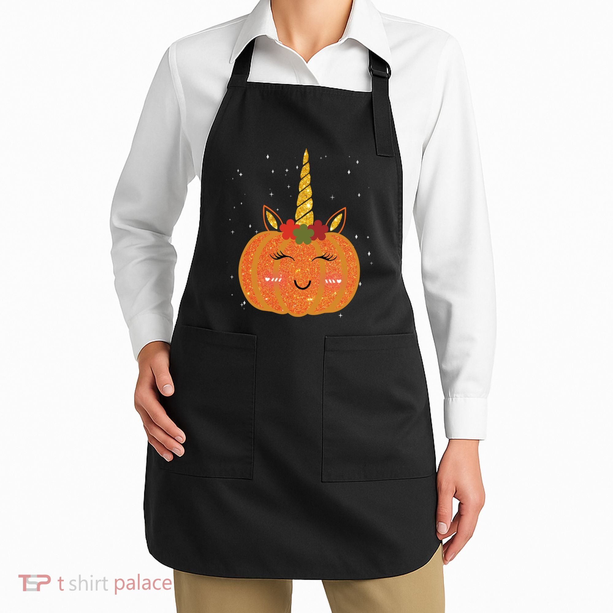 Cute Pumpkin Unicorn Halloween Apron