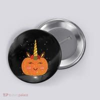 Cute Pumpkin Unicorn Halloween Button thumb 0