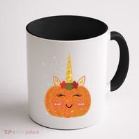 Cute Pumpkin Unicorn Halloween Coffee Mug thumb 1