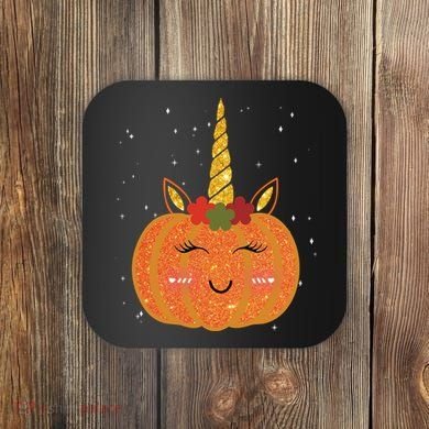 Cute Pumpkin Unicorn Halloween Coaster