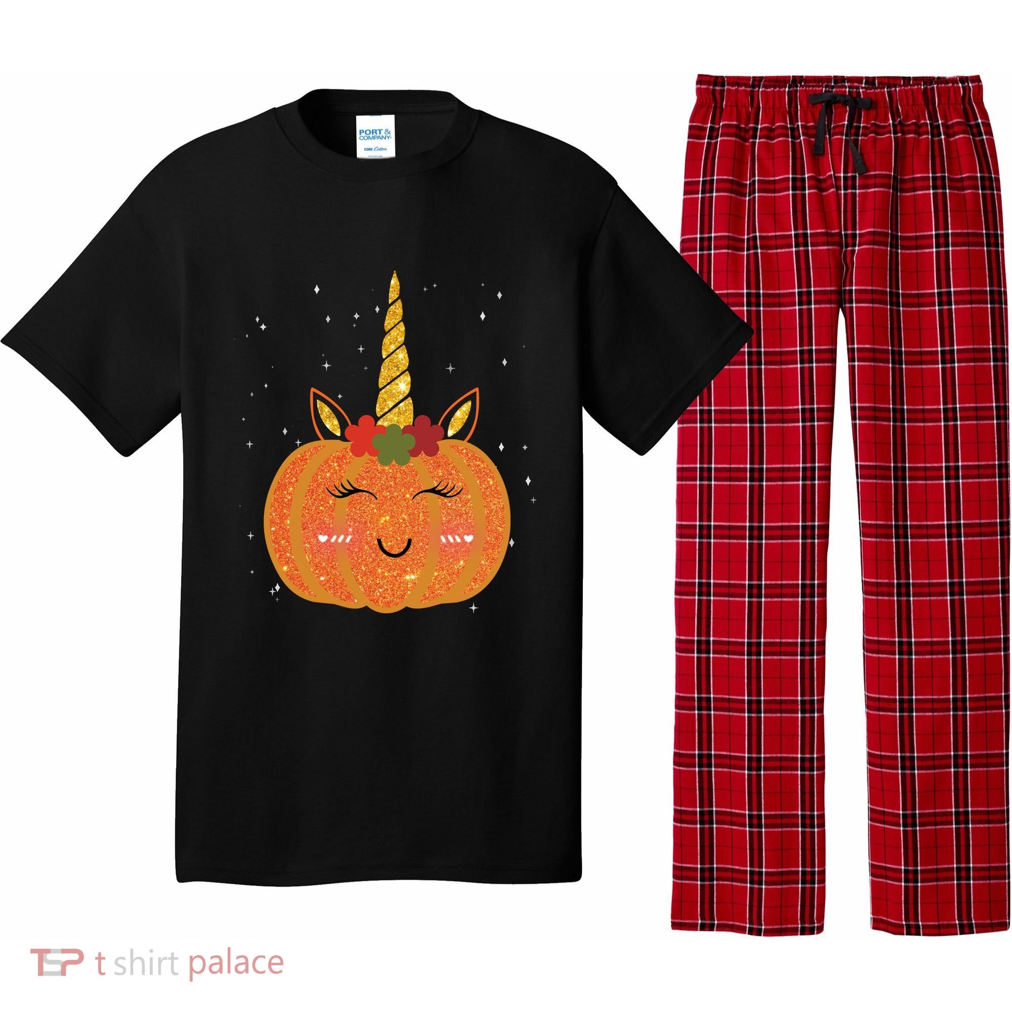 Cute Pumpkin Unicorn Halloween Pajama Set