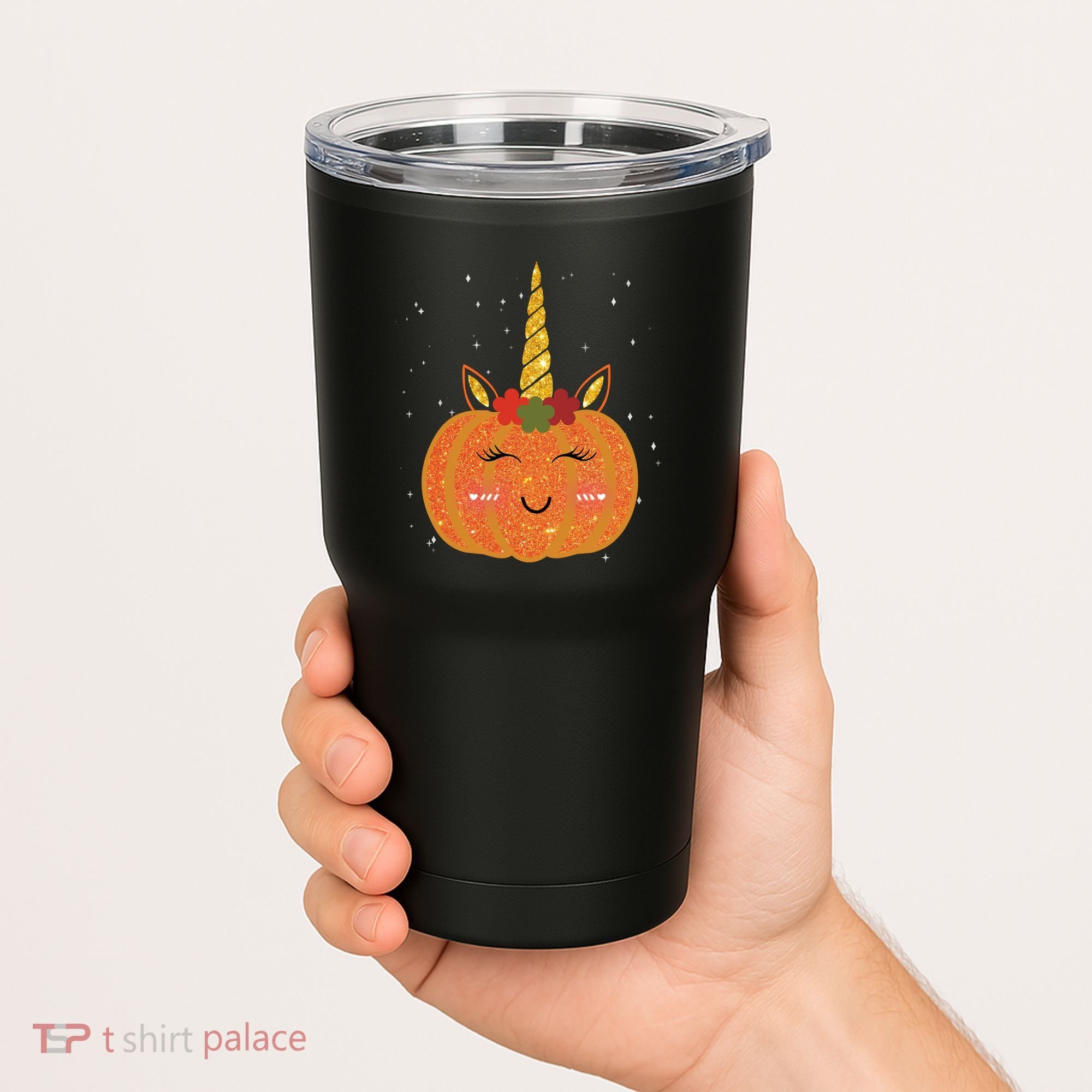 Cute Pumpkin Unicorn Halloween Tumbler