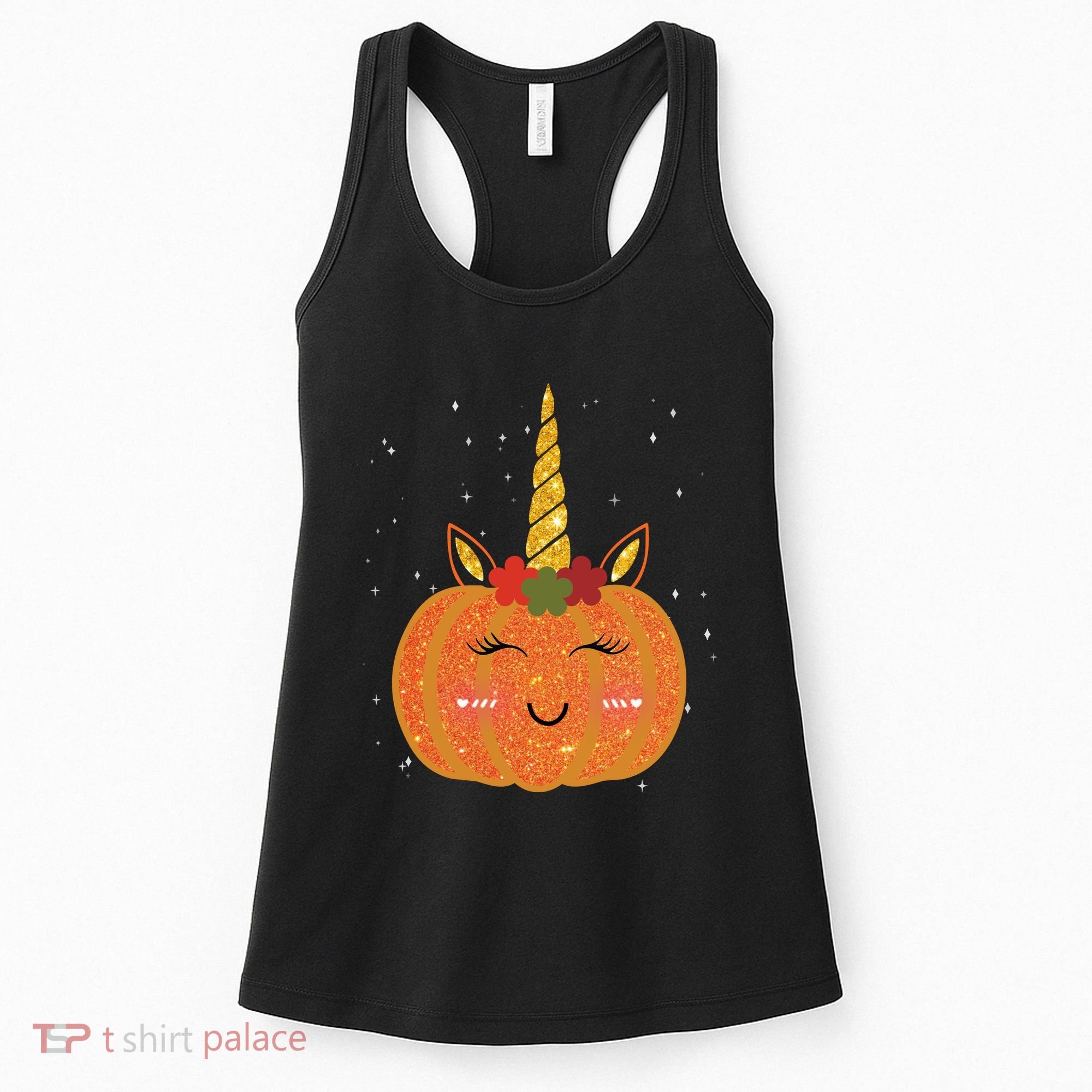 Cute Pumpkin Unicorn Halloween Women's Tank Top
