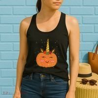 Cute Pumpkin Unicorn Halloween Women's Tank Top thumb 2