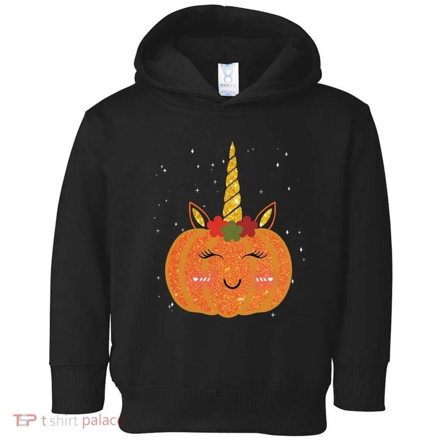 Cute Pumpkin Unicorn Halloween Toddler Hoodie