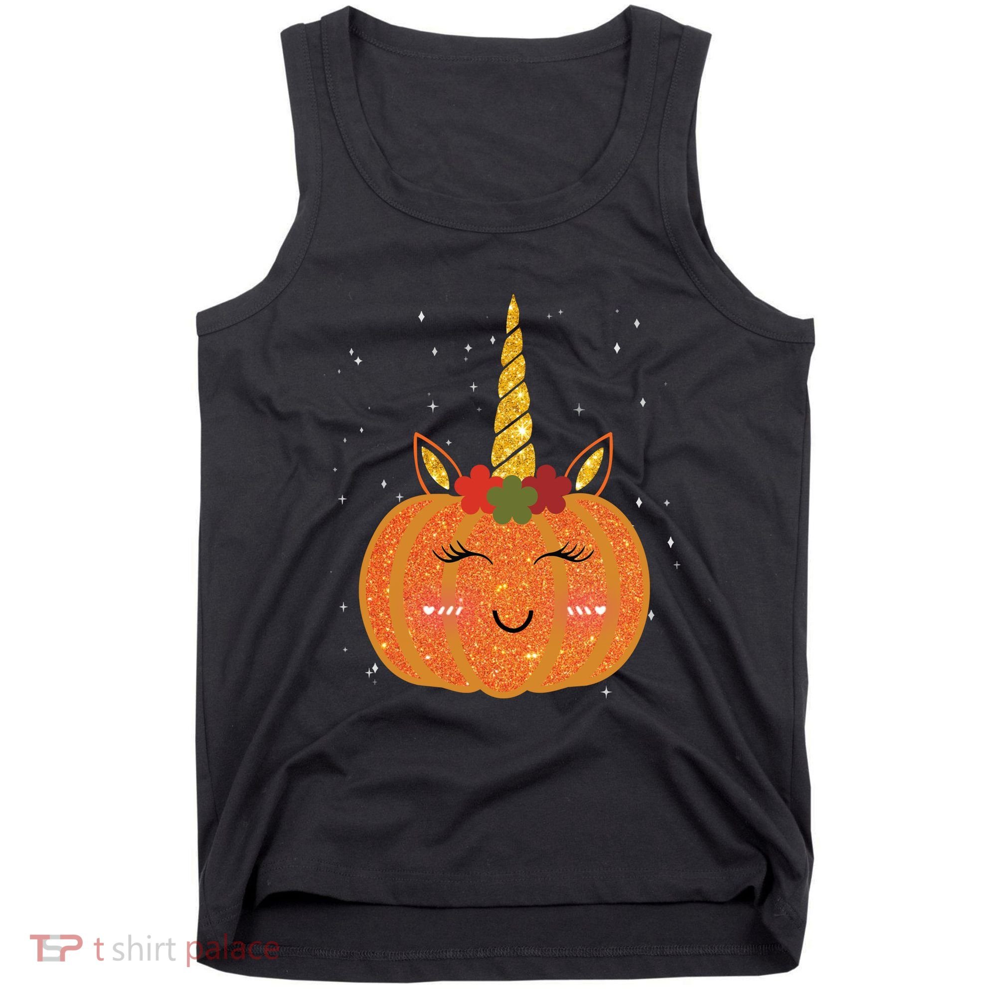 Cute Pumpkin Unicorn Halloween Tank Top