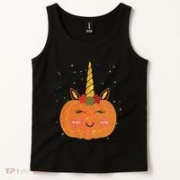 Cute Pumpkin Unicorn Halloween Tank Top thumb 2