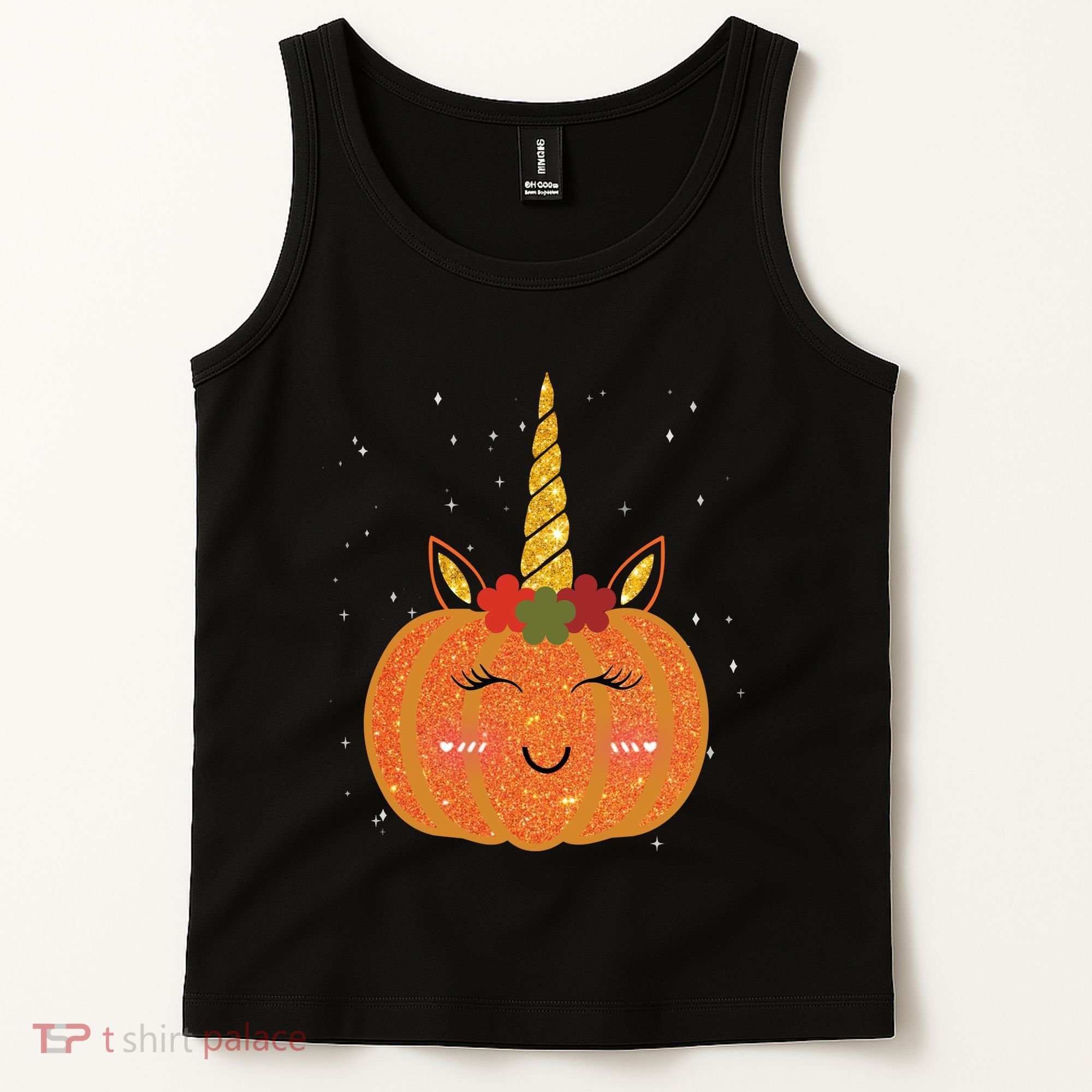 Cute Pumpkin Unicorn Halloween Tank Top