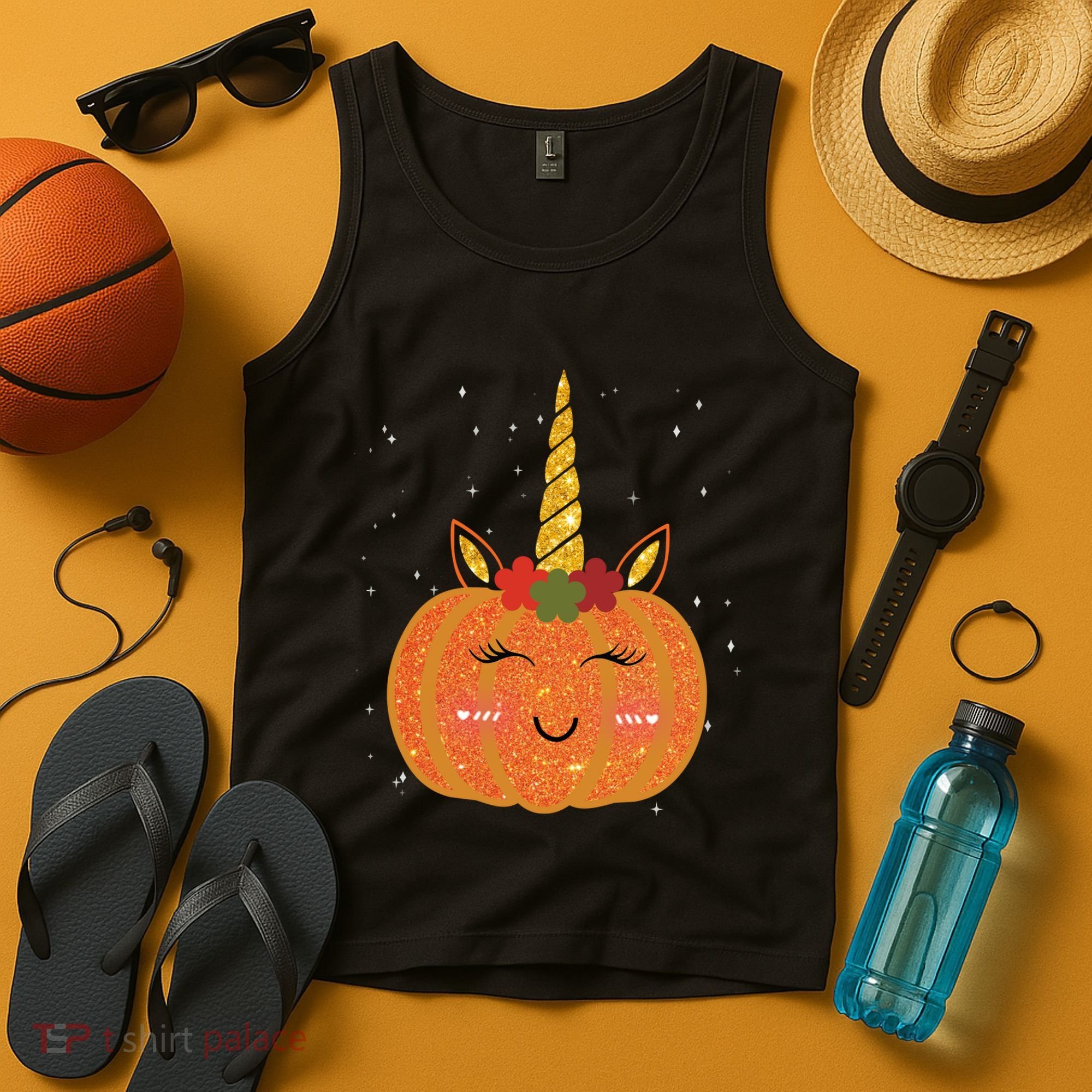 Cute Pumpkin Unicorn Halloween Tank Top