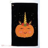 Cute Pumpkin Unicorn Halloween Golf Towel thumb 0