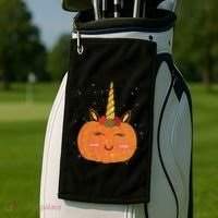 Cute Pumpkin Unicorn Halloween Golf Towel thumb 2