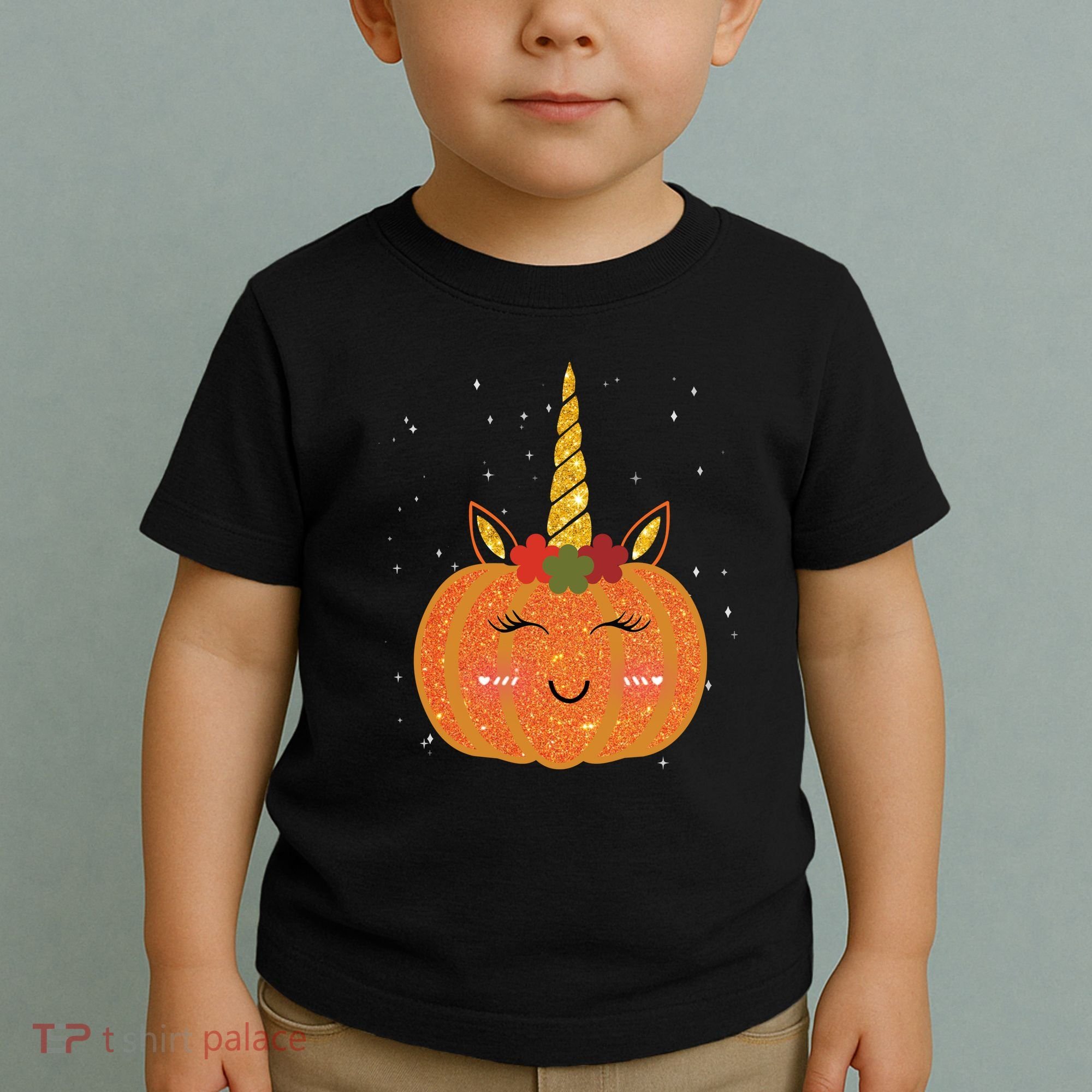 Cute Pumpkin Unicorn Halloween Toddler T-Shirt