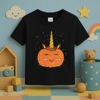 Cute Pumpkin Unicorn Halloween Toddler T-Shirt thumb 3