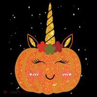 Cute Pumpkin Unicorn Halloween Toddler T-Shirt thumb 4