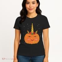 Cute Pumpkin Unicorn Halloween Women's T-Shirt thumb 4