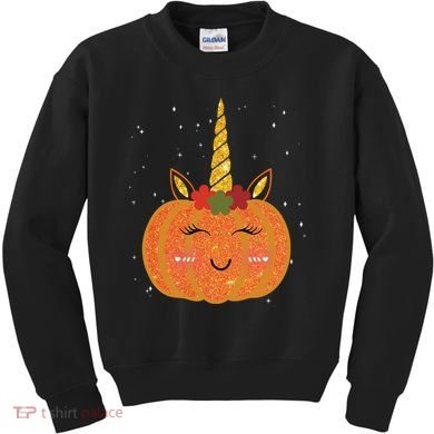 Cute Pumpkin Unicorn Halloween Kids Sweatshirt