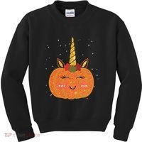 Cute Pumpkin Unicorn Halloween Kids Sweatshirt thumb 0