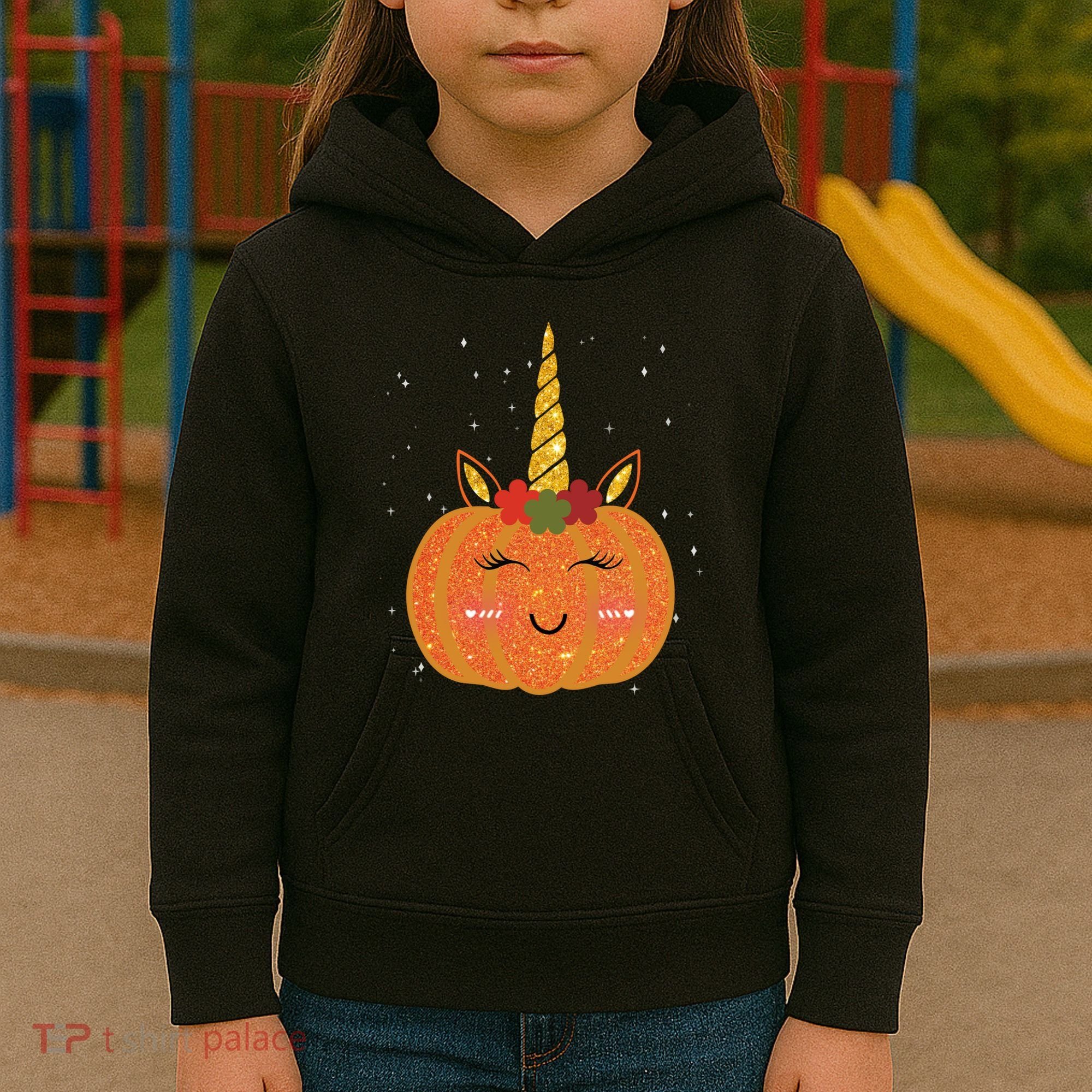 Cute Pumpkin Unicorn Halloween Kids Hoodie